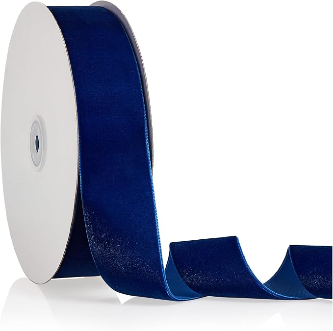 1.5" X 20 Yards Navy Blue Velvet Ribbon by Bomybaw