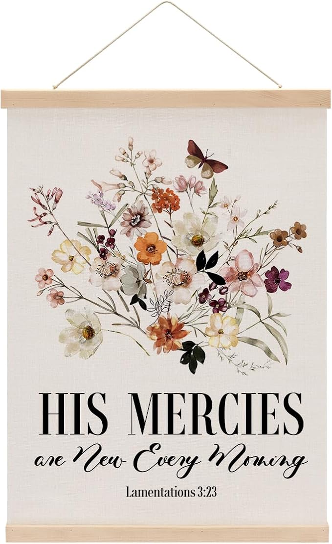Christian Decor Floral Poster Hanger, Jesus Religious Wall Decor, Christian by Unknown