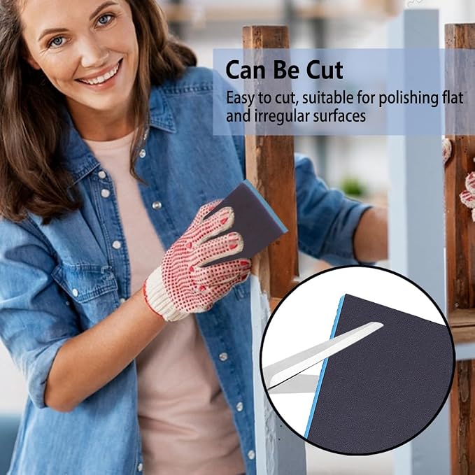 16 Pack 240 Grits Sanding Sponge Fine Sanding Block, Washable and Reusable Wet - Image 6