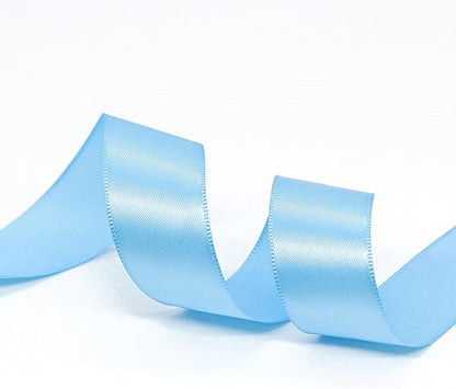 1" x 100 Yards Sky Blue Polyester Satin Ribbon Single Faced Bulk Fabric Ribbons - Image 6
