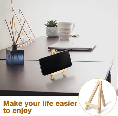 40 Pack 5 Inch Mini Wood Easel Stand Mini Wood Display Easel Wooden Tripod - Image 4