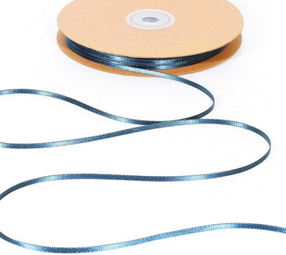 LaRibbons Navy Satin Ribbon 1/8 Inch 100 Yards Thin Luxury Double Faced Blue by LaRibbons