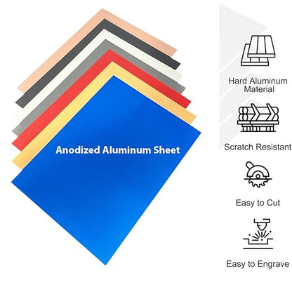 14Pcs Mixed Anodized Aluminum Sheets 5" x 7" x 1/32", 2 of Each: Black - Image 3