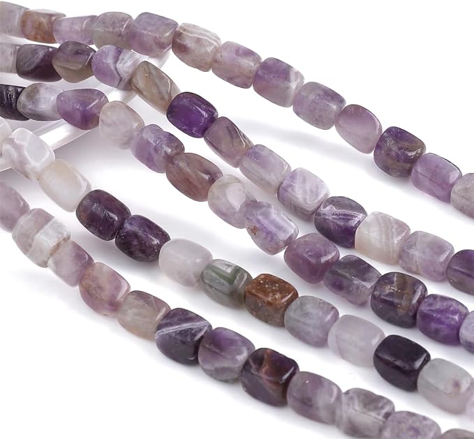 Natural Amethyst Cuboid Stone Loose Semi Gemstone Beads - Image 5