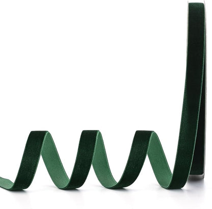 Dark Green Velvet Ribbon, 5/8" W x 20Yd Single Face, Hair Bows, Handmade Craft by Lemon+Park