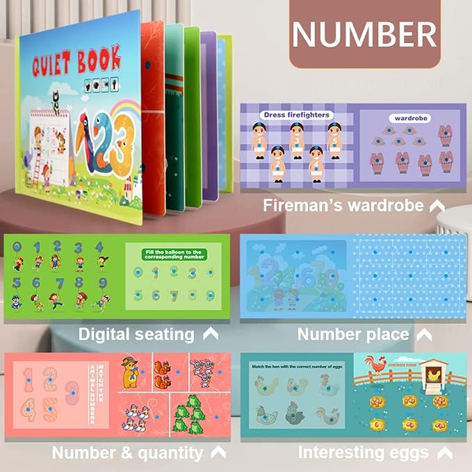 4 Subjects Montessori Quiet Book Busy Board - Image 7
