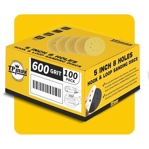 100PCS 5 Inch 600 Grit 125mm 8 Hole Sanding Discs Sandpaper - Image 7