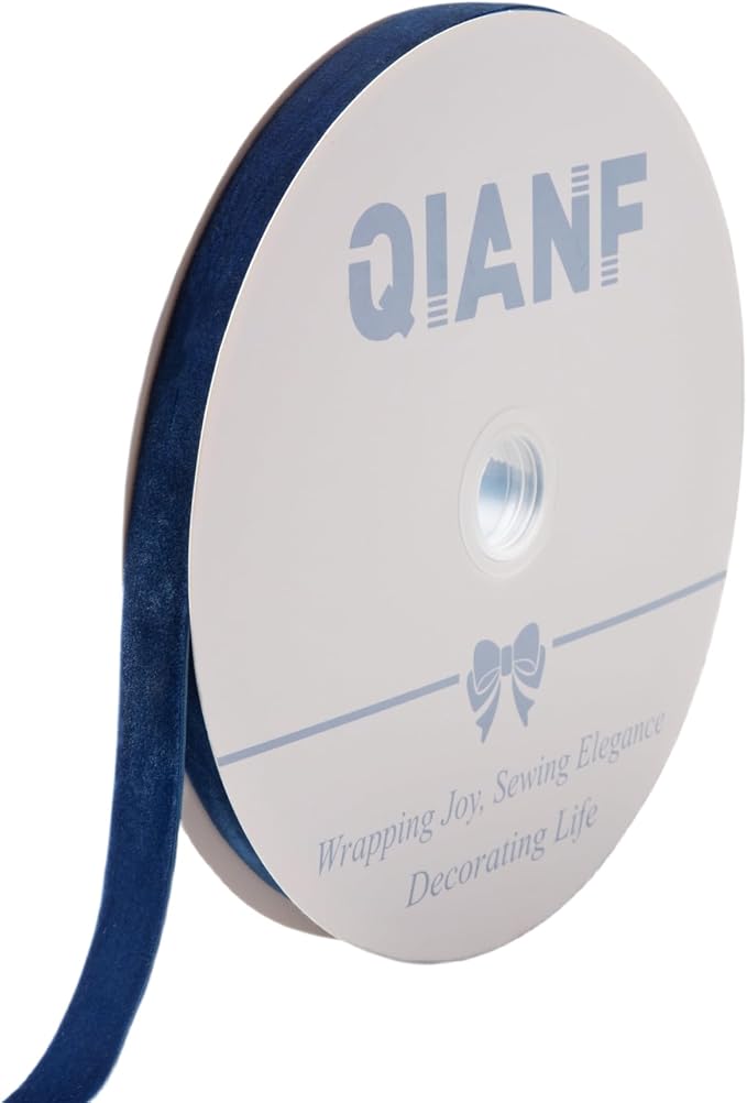 Vintage Sapphire Blue Velvet Ribbon Christmas Ribbon by QIANF
