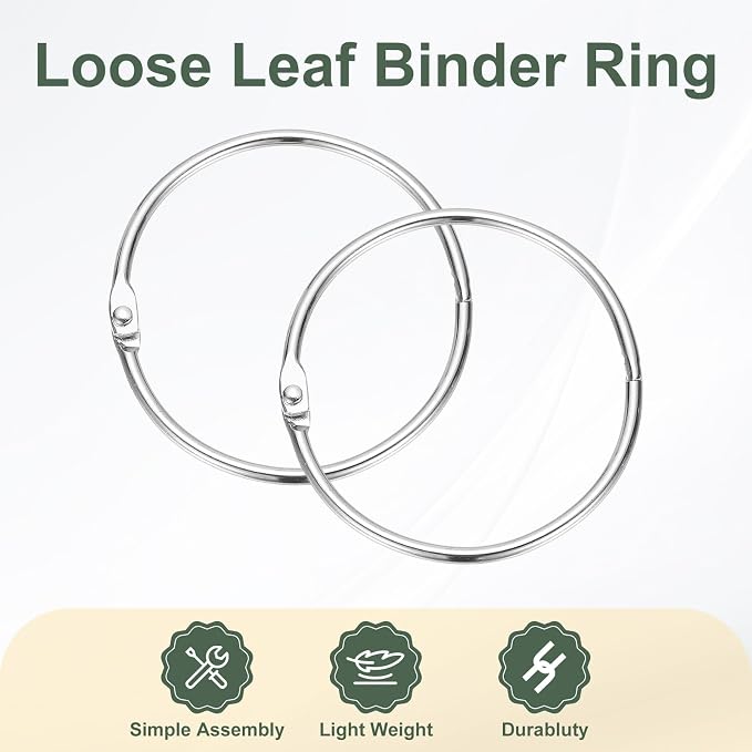 PATIKIL 2.2" x 2.4" Loose Leaf Binder Rings - Image 3