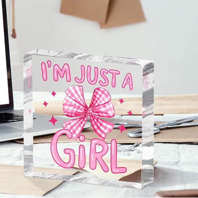 Positive Affirmation Gifts for Women Friends, Preppy Desk Decor Acrylic Sign - Image 4