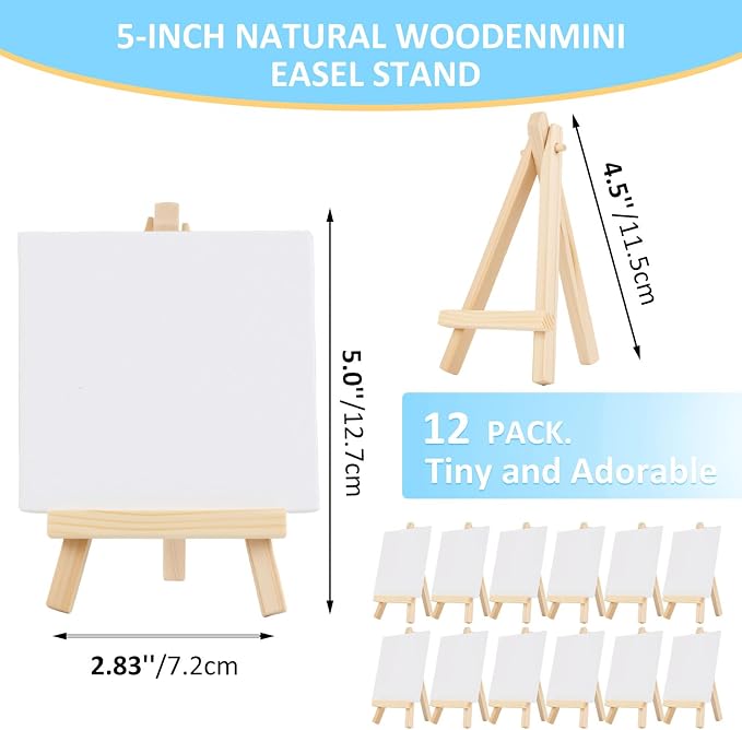 100 Pcs 5 Inch Mini Wood Display Easel, Small Wooden Easel Stand Art Craft - Image 2