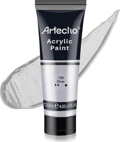 Artecho Silver Acrylic Paint, Art Craft Paints by Artecho