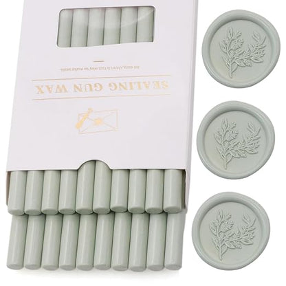 Sage Green Wax Seal Sticks 20pcs, Andotopee Glue Gun Wax Seal Sticks by Andotopee