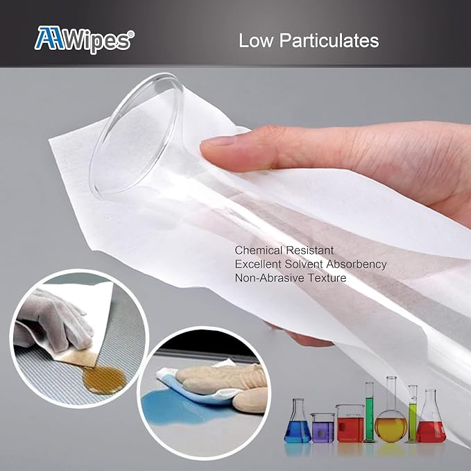 AAwipes Cleanroom Wipes 6" x 6" Lint Free Wipes Cellulose/Polyester Wipers - Image 4