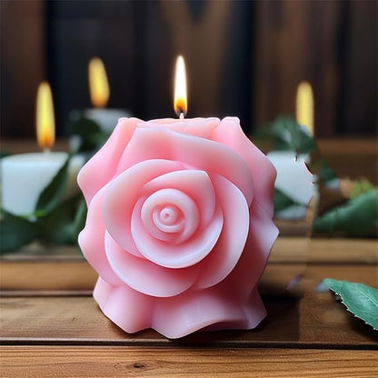 Rose Pillar Candle Silicone Mold Handmade Valentine's Day Mother's Day Flower by USUKUSI