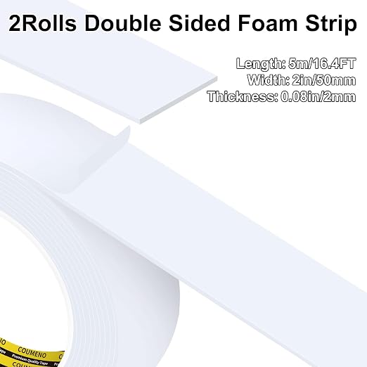 2Pack 2inX16.4FT Double Sided Foam Strip, EVA Foam Tape, Double Sided Sponge - Image 2