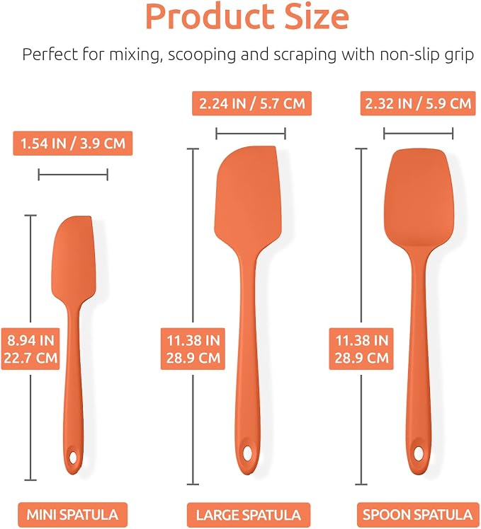 U-Taste Silicone Spatula Set: 600ºF High Heat Resistant, Seamless Food Grade - Image 2