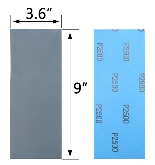 30Pcs 9 x 3.6 Inchs 2500 Grit Wet and Dry Handmade Universal Sanding Sheets - Image 2