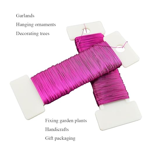 HAHIYO 26Gauge Rose Red Metal Floral Wire - Image 3