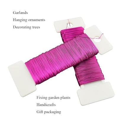 HAHIYO 26Gauge Rose Red Metal Floral Wire - Image 3