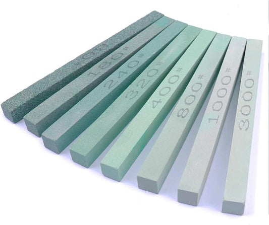 8 pcs Rectangular Shaped Sharpening Stone Sticks Set, 5.92inch Green Silicon by LWCUSNJ