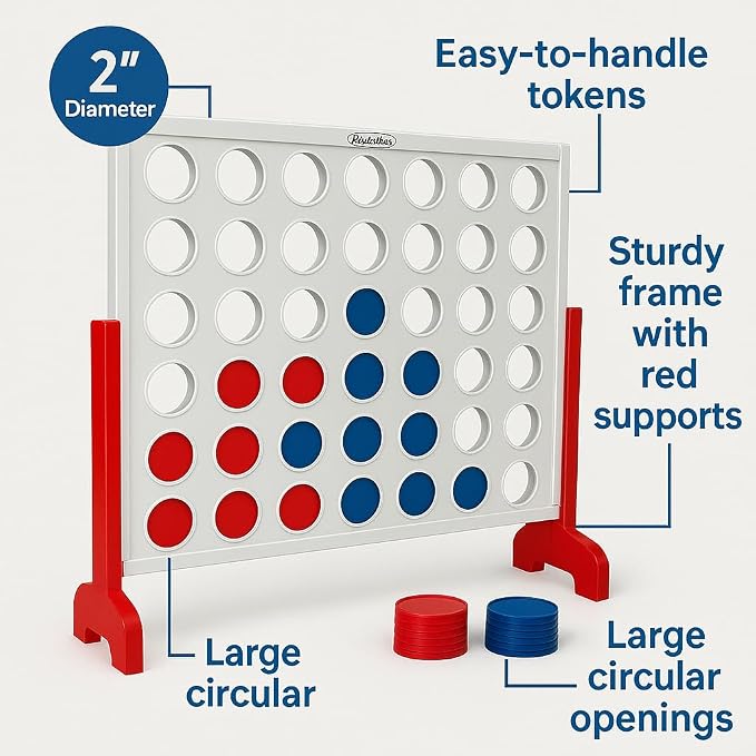 Bolaball 4 in a Row Tabletop Game – 1.8 Ft 4 to Score Game - Image 3