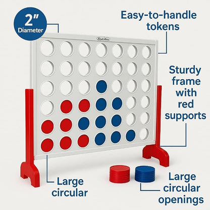 Bolaball 4 in a Row Tabletop Game – 1.8 Ft 4 to Score Game - Image 3