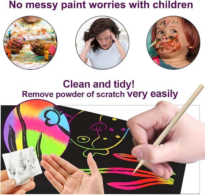FUNNYB&G Rainbow Scratch Paper Art - Image 3