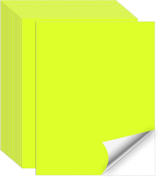 Neon Yellow Sticker Paper Labels by Unknown
