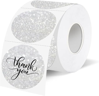 1.5" Holographic Direct Thermal Label Stickers, Round Printable Rainbow Glitter by Unknown