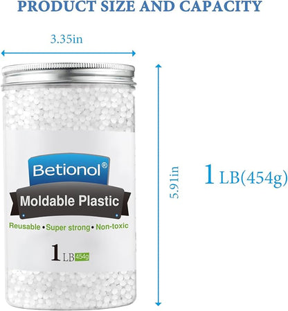 Betionol Moldable Plastic Clay, 1Lb/16oz White Modeling Clay Thermoplastic Beads - Image 7