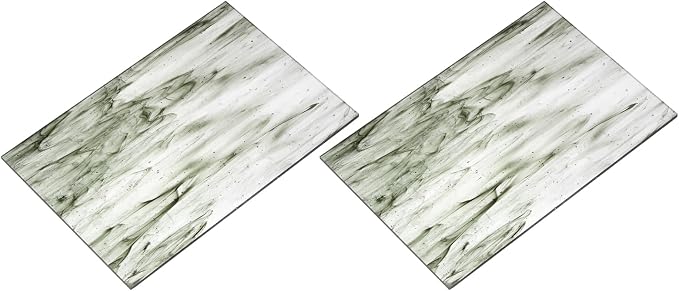 MECCANIXITY 2 Pcs Stained Glass Sheet Mosaic Tile 7.9 Inch x 5.9 Inch Dark Gray by MECCANIXITY