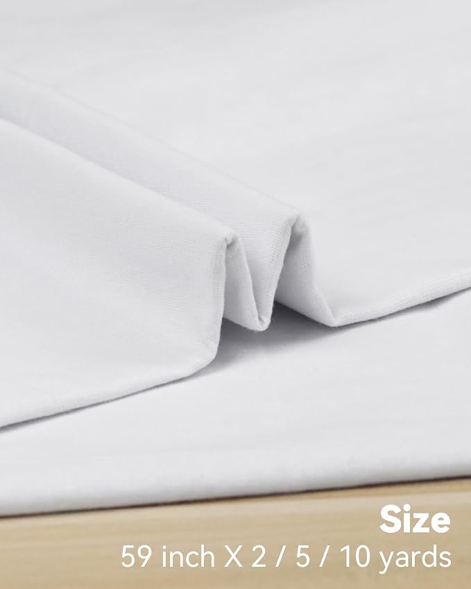 HOTGODEN Light Weight 100% Cotton Muslin Fabric: 59 inch x 2, 10 Yards Bleached - Image 3