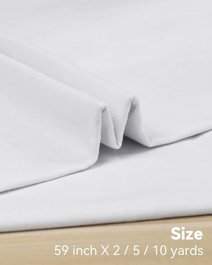 HOTGODEN Light Weight 100% Cotton Muslin Fabric: 59 inch x 2, 10 Yards Bleached - Image 3