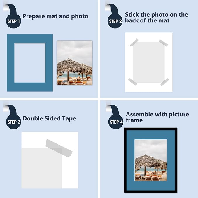 Mat Board Center, 16x20 Mixed Colors White Core Picture Mats Mattes Matting - Image 5