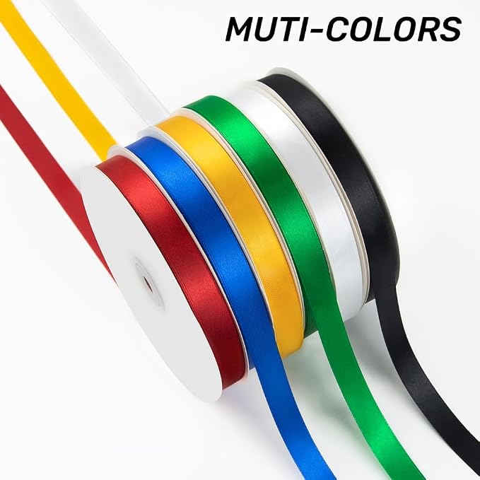 5/8 Inch 100 Yards Satin Ribbon Apple Green, Solid Color Fabric Ribbon - Image 7