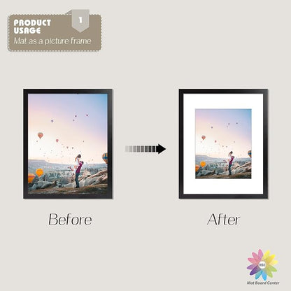 Mat Board Center, 11x14 for 8x10 White Picture Mat Sets - Image 8