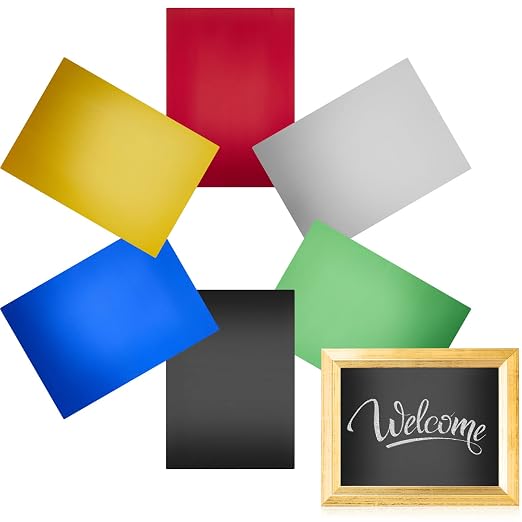 6 Pack 5 x 7 Inch Metal Engraving Sheets Multicolor Laser Engraving Blanks 0.8 by Flutesan