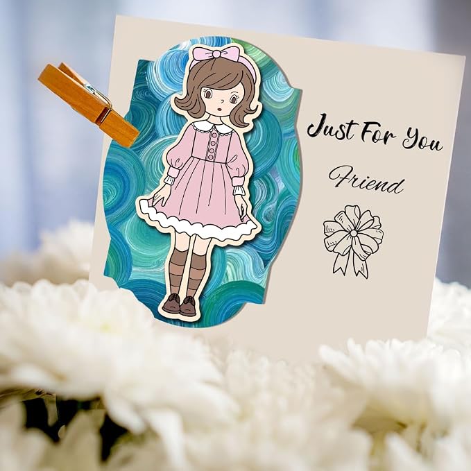 Fashion Girls Clear Stamps 6.3x4.3 Friendship Word Rubber Stamp Flower Silicone - Image 6