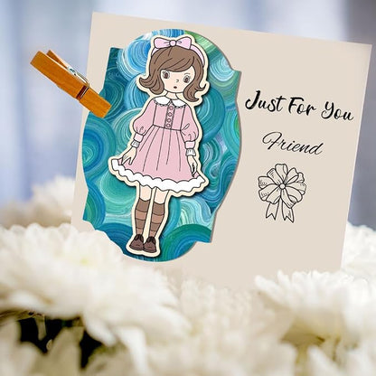 Fashion Girls Clear Stamps 6.3x4.3 Friendship Word Rubber Stamp Flower Silicone - Image 6