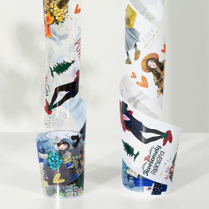 WT Fiery Dream Wide PET Tape, Single Roll, Original Fashion Girl Character - Image 4