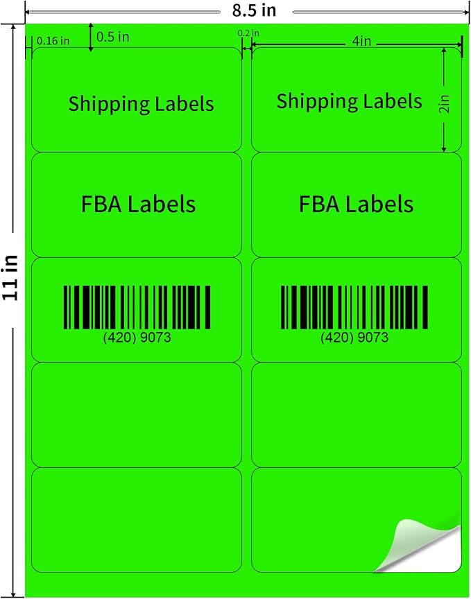 STARLIBOO 2" x 4" Colored Labels Stickers Fluorescent Bright Moving Labels - Image 3