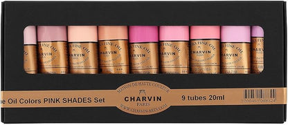 Charvin Extra Fine Professional Artist Oil Paint Set of 9 Shades of Pink - 20ml by Unknown