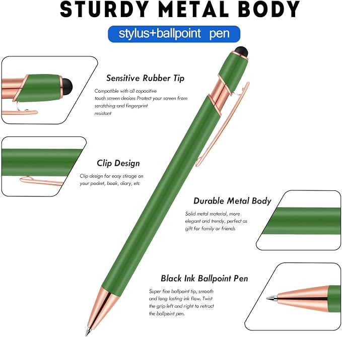 12 PCS 2 in 1 Stylus Ballpoint Pen - Image 3