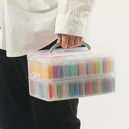 Douorgan 2-Tier Diamond Painting Storage Containers Portable Bead Organizer and - Image 5