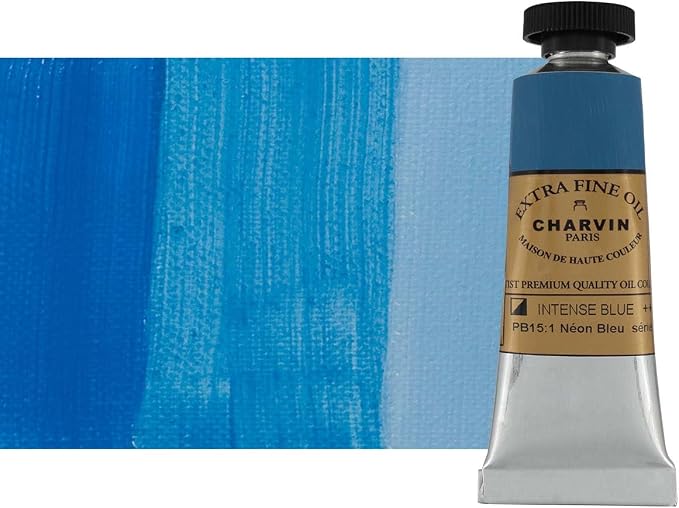 Charvin Extra Fine Oil Paint, Intense Blue 20 ml - Image 2