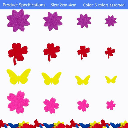 Felt Stickers, Self Adhesive Flower Butterfly Clover Assorted Shapes, Greeting - Image 5