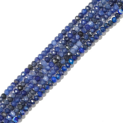 Natural Blue Sodalite Beads 4x2mm 120pcs Faceted Rondelle Loose Semi Gemstone by Beadia