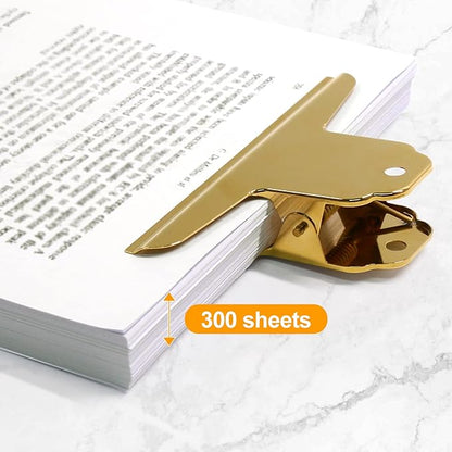Coideal Gold Metal Bulldog Paper Clips, 3 Pack Stainless Steel Large Bull Clips - Image 3