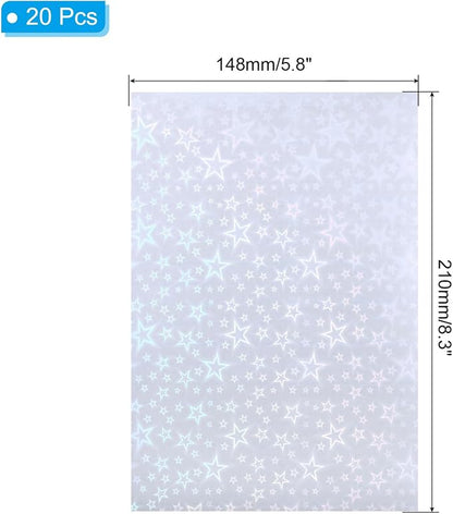 PATIKIL 8.3x5.8" Holographic Sticker Paper, 20Sheets A5 Polypropylene - Image 2
